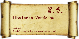 Mihalenko Veréna névjegykártya